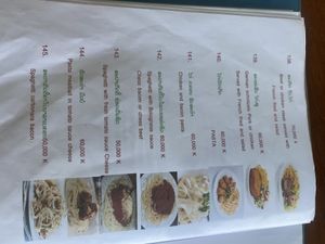 Spaghetti, ask without cheese  at Kamphong Riverside Restaurant in Don Det