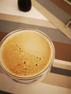 Oat milk Salted Caramel latte at Muse The Juice in Marmaris