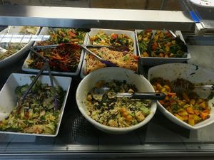 Salad items at Juicy Beetroot Cafe in Fremantle