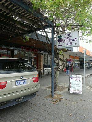look for these signages along High Street  at Juicy Beetroot Cafe in Fremantle