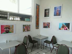 Excellent photos in restaurant at Juicy Beetroot Cafe in Fremantle