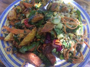 Yummy vegan salads at Juicy Beetroot Cafe in Fremantle