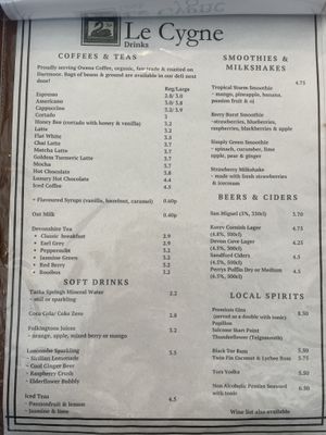   at Le Cygne  in Dawlish