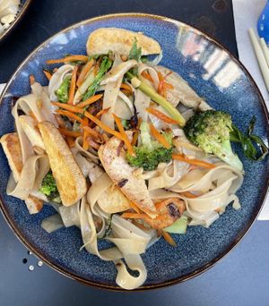 Vegan rice noodles  at Meal Box in Klaipeda