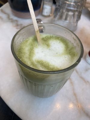 Vegan matcha in Marais   at Ginsburger Vegetarian Superstar in Paris