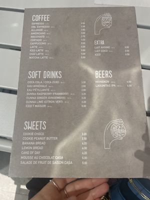 Menu  at Ginsburger Vegetarian Superstar in Paris
