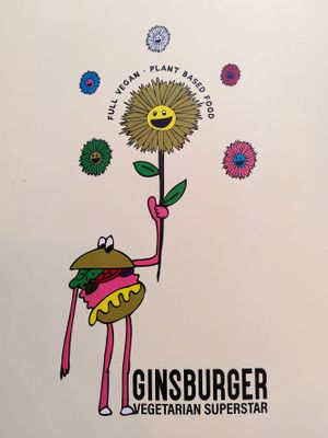 New Menu (note the "Full Vegan" mention) at Ginsburger Vegetarian Superstar in Paris