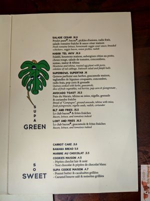 Salads and sandwich at Ginsburger Vegetarian Superstar in Paris