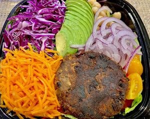Homemade veggie burger bowl  at FengFit Foods in Pepper Pike