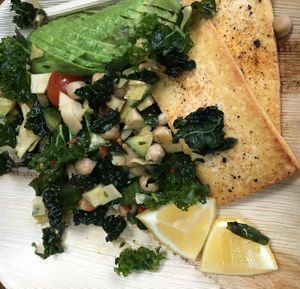 Tofu steak and kale salad  at FengFit Foods in Pepper Pike