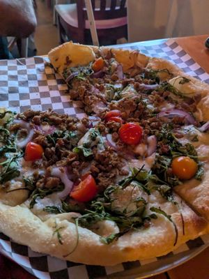 Delicious vegano pizza! at Giant Rock Meeting Room in Yucca Valley