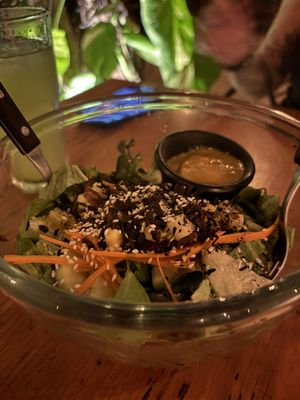 Tropical salad   at Pizzeria Manglar in Tulum