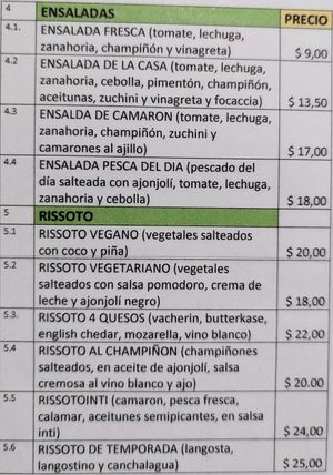Menu 3 of 6, March 2023 at Inti Garden in Puerto Baquerizo Moreno