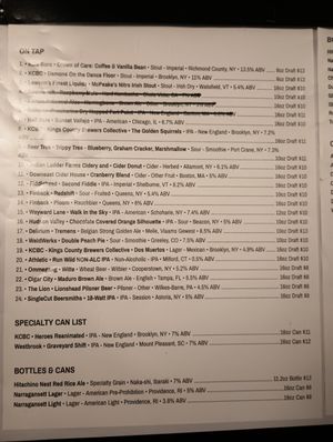Beer list 12/27/2025 at Arts & Crafts Beer Parlor in New York City