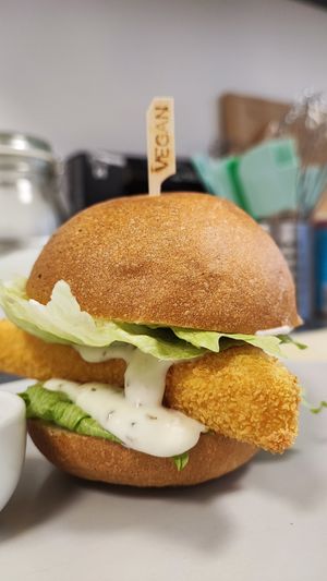 Smažák burger  at Bistro 269 in Vystrkov