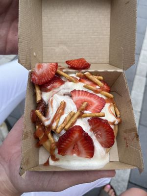 Strawberry pretzel also delicious!!!  at Cinnaholic in Pittsburgh