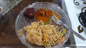 Veg Manchurian (Spicy) & Veg Hakka Noodles. at Veggiies in Raipur