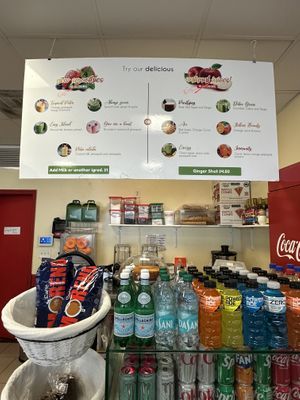 Smoothie and juice menu   at Gelato-go in Lauderdale-by-the-sea