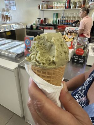 Delicious vegan pistachio!!  at Gelato-go in Lauderdale-by-the-sea