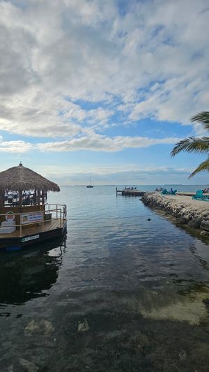 View from our table at Snook's Bayside Restaurant & Grand Tiki in Key Largo