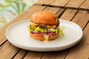 Vegan burger at Wanted Grill in Santa Clarita