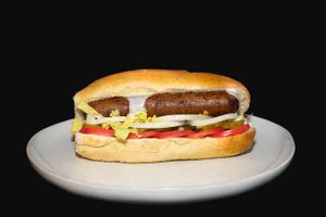 vegan sausage  at Wanted Grill in Santa Clarita