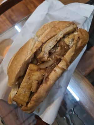 Bahn Mi with Tofu (not on the menu, but they did it twice for us, 80k Dong for one) at Midori House - East meets West in Phu Quoc