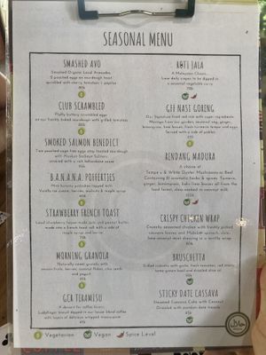 Food menu  at Gili Coffee Roasters in 
