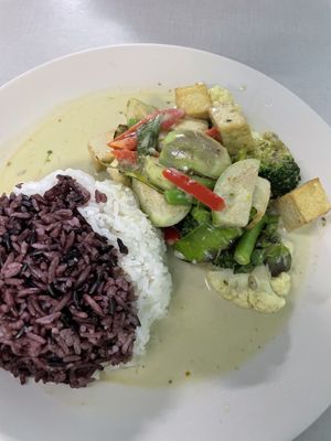 Green curry tofu  at J-Yai Restaurant Organic Vegetables in Chiang Mai