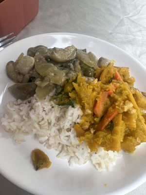 Aubergine and pumpkin curry …   at Imjai Vegan in Chiang Mai