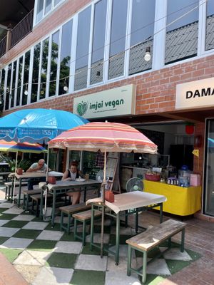 Seating (only outdoor available)  at Imjai Vegan in Chiang Mai