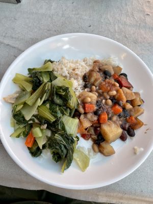 Lunch (2 items 45bt)   at Imjai Vegan in Chiang Mai