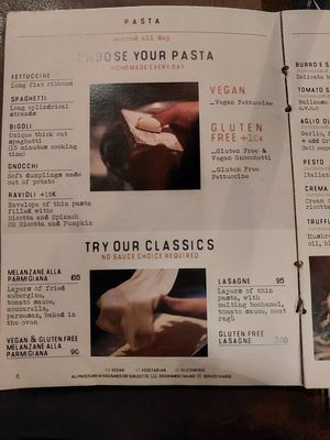 Menu at ARTE in Canggu