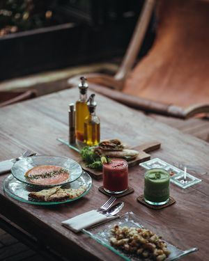 Lunch spread with Soup of the Day, homemade Gnocchi, and a personalised Sandwich. at ARTE in Canggu