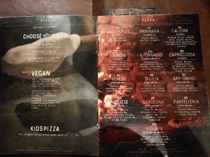 Menu at ARTE in Canggu