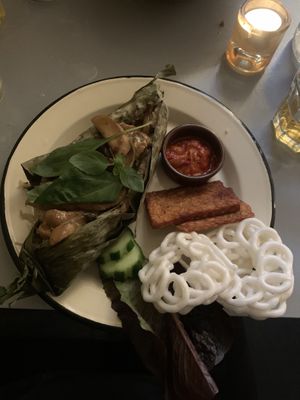 Fried rice with mushrooms  at Saji in Copenhagen