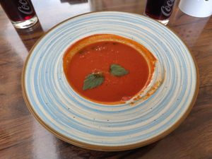 Tomatensuppe (normalerweise nicht vegan, war aber vegan möglich) at Pizzeria Ristorante da Giuseppe in Trier