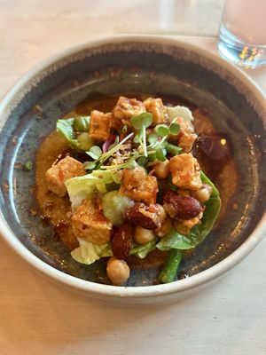 Spicy tempeh and beans  at Umami in Rotterdam