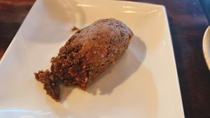 vegan haggis  at George IV Bar in Edinburgh