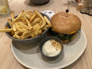 Winter burger menu: nice burger, but the kale was a bit too harsh.  at Copper Branch in Almere