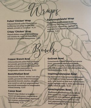 Food menu Sept 2024  at Copper Branch in Almere
