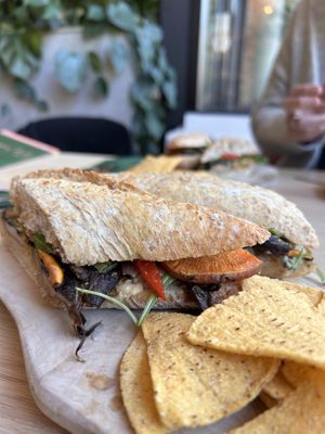 Humus portobello sweet potato sandwichh  at Copper Branch in Almere