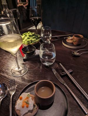 Miso broth with sambal cracker at EightyEight in Ripon