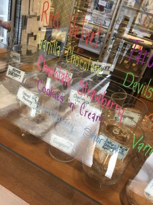 They offer vegan cupcakes list on their glass wall.  at Bakeshop in Arlington