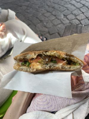 10Dh (photo was when it was half eaten 😂)   at Khalid's Vegetarian Sandwich in Marrakech