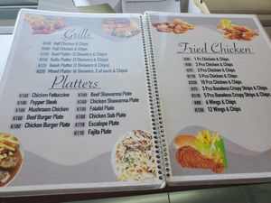 Menu at Cremosa Restaurant in Lusaka