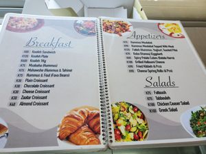 Menu at Cremosa Restaurant in Lusaka