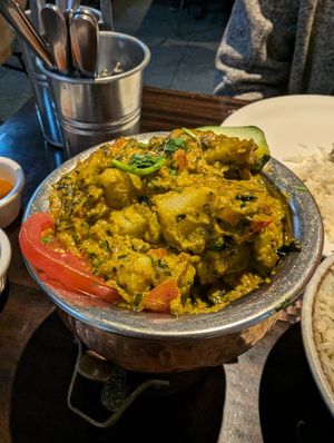 Methi ke aloo (fenugreek potato). So good! at Chowpaty Pure Vegetarian Restaurant in Nairobi