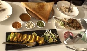 Mushroom dosa, tofu tikka, gobi mansurian 😋  at Chowpaty Pure Vegetarian Restaurant in Nairobi