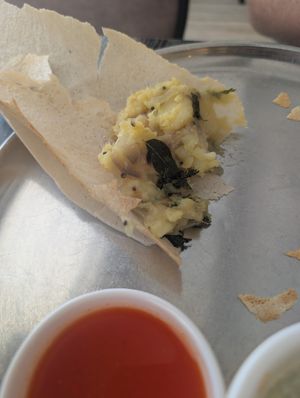 Masala dosa inside at Chowpaty Pure Vegetarian Restaurant in Nairobi